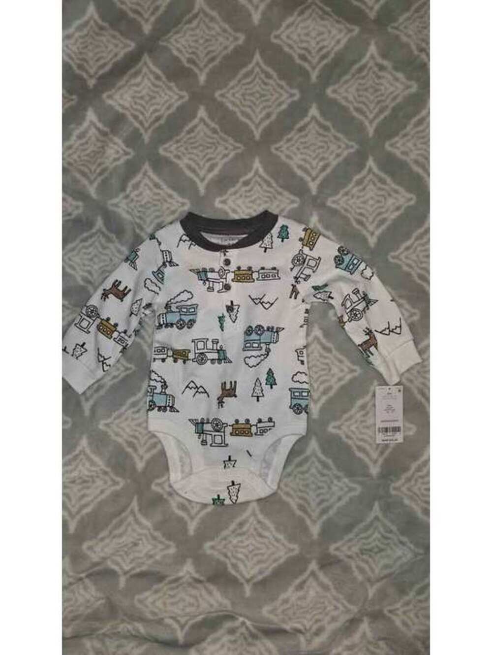 New Carter's 6m Baby Bodysuit Train Print